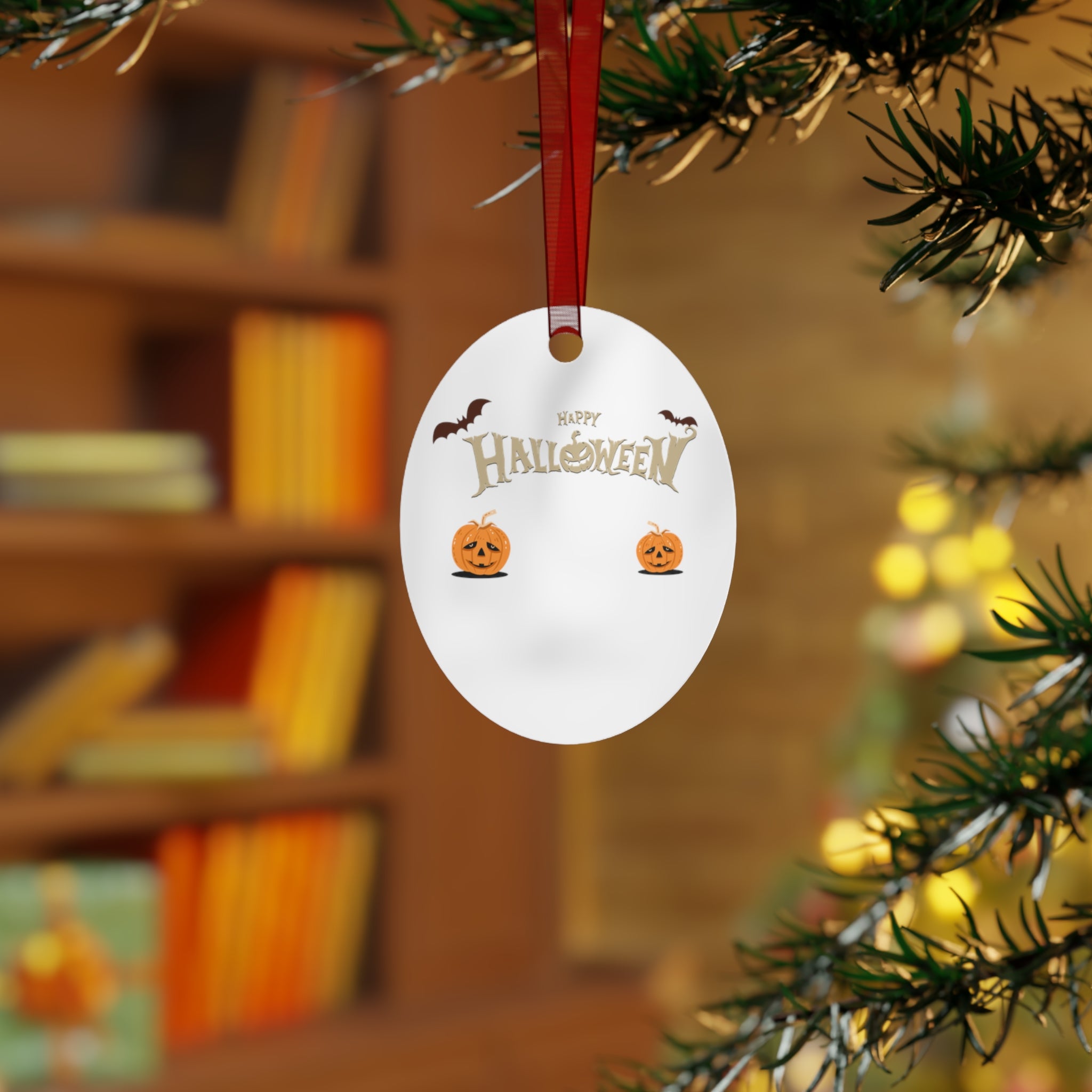 Happy Halloween with Pumpkin | Metal Ornaments